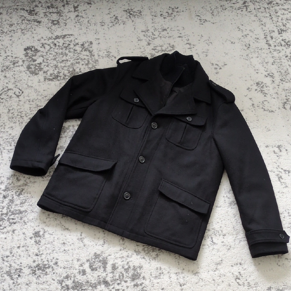 Claiborne Men's Black Wool Jacket | Size L